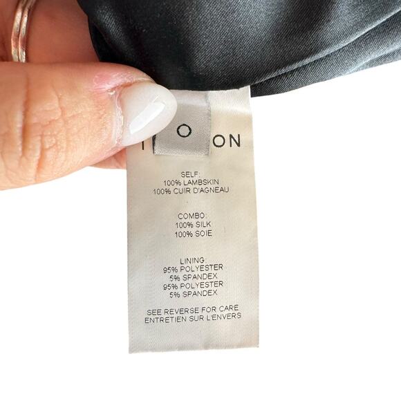 Thakoon Addition Black Lambskin Leather Perforated Silk Lined Mini Skirt - Picture 8 of 9